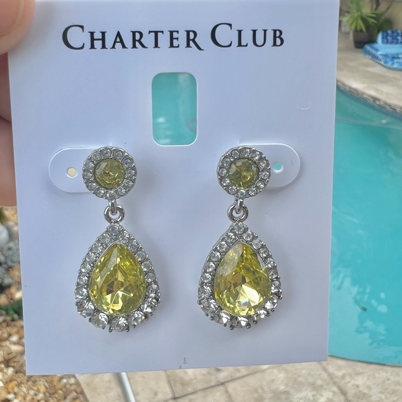 CHARTER CLUB Pavè & Stone Drop Crystal Earrings - Picture 5 of 10